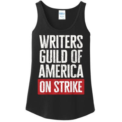 WGA Writers Guild Of America On Strike Ladies Essential Tank