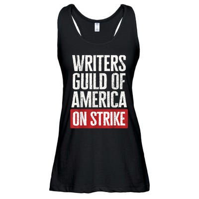 WGA Writers Guild Of America On Strike Ladies Essential Flowy Tank