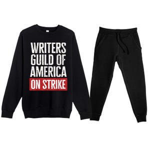 WGA Writers Guild Of America On Strike Premium Crewneck Sweatsuit Set