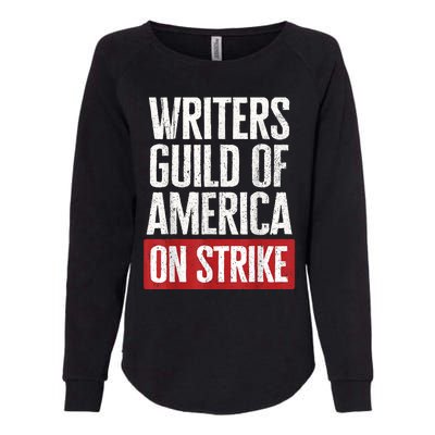 WGA Writers Guild Of America On Strike Womens California Wash Sweatshirt