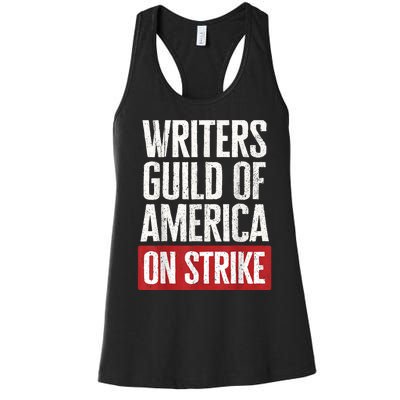 WGA Writers Guild Of America On Strike Women's Racerback Tank