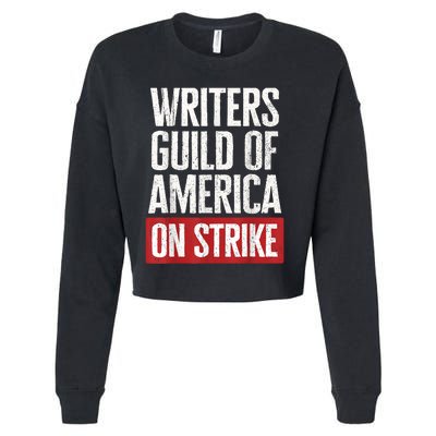 WGA Writers Guild Of America On Strike Cropped Pullover Crew