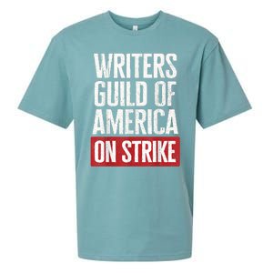 WGA Writers Guild Of America On Strike Sueded Cloud Jersey T-Shirt