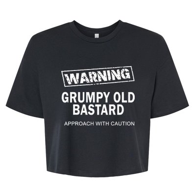 Warning Grumpy Old Bastard Bella+Canvas Jersey Crop Tee