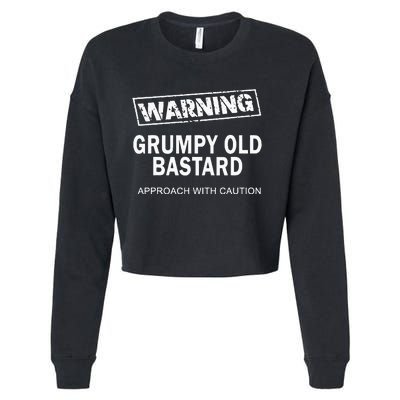 Warning Grumpy Old Bastard Cropped Pullover Crew