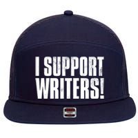 WGA Writers Guild Of America On Strike 7 Panel Mesh Trucker Snapback Hat