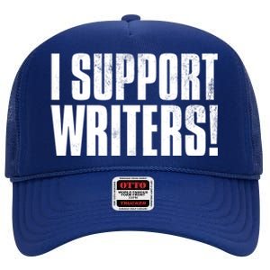 WGA Writers Guild Of America On Strike High Crown Mesh Back Trucker Hat