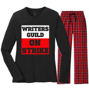 Writers Guild ON STRIKE Women's Long Sleeve Flannel Pajama Set 