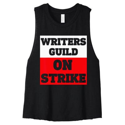 Writers Guild ON STRIKE Women's Racerback Cropped Tank