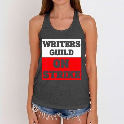 Writers Guild ON STRIKE Women's Knotted Racerback Tank