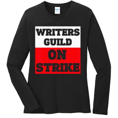 Writers Guild ON STRIKE Ladies Long Sleeve Shirt