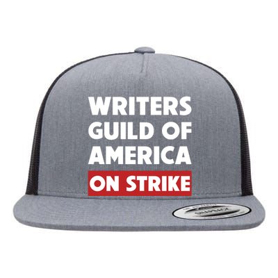 Writers Guild Of America On Strike Flat Bill Trucker Hat