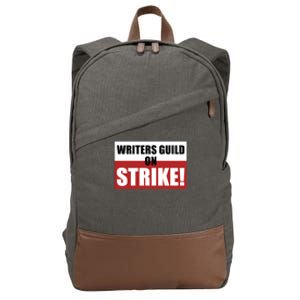 Writers Guild On Strike WGA Strike Anti AI Cotton Canvas Backpack