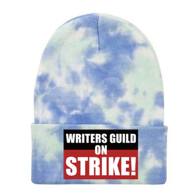 Writers Guild On Strike WGA Strike Anti AI Tie Dye 12in Knit Beanie