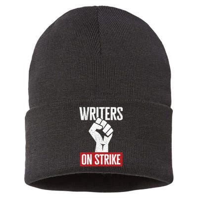 Writers Guild Of America On Strike Anti AI Chatbots WGA Sustainable Knit Beanie