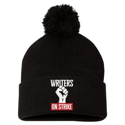 Writers Guild Of America On Strike Anti AI Chatbots WGA Pom Pom 12in Knit Beanie