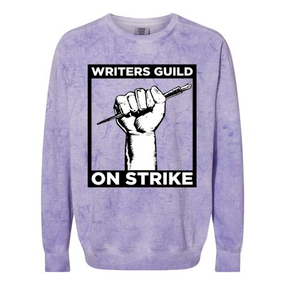 Writers Guild Of America On Strike Colorblast Crewneck Sweatshirt