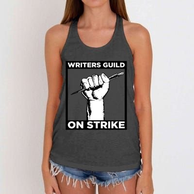 Writers Guild Of America On Strike Women's Knotted Racerback Tank