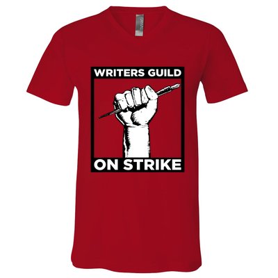 Writers Guild Of America On Strike V-Neck T-Shirt