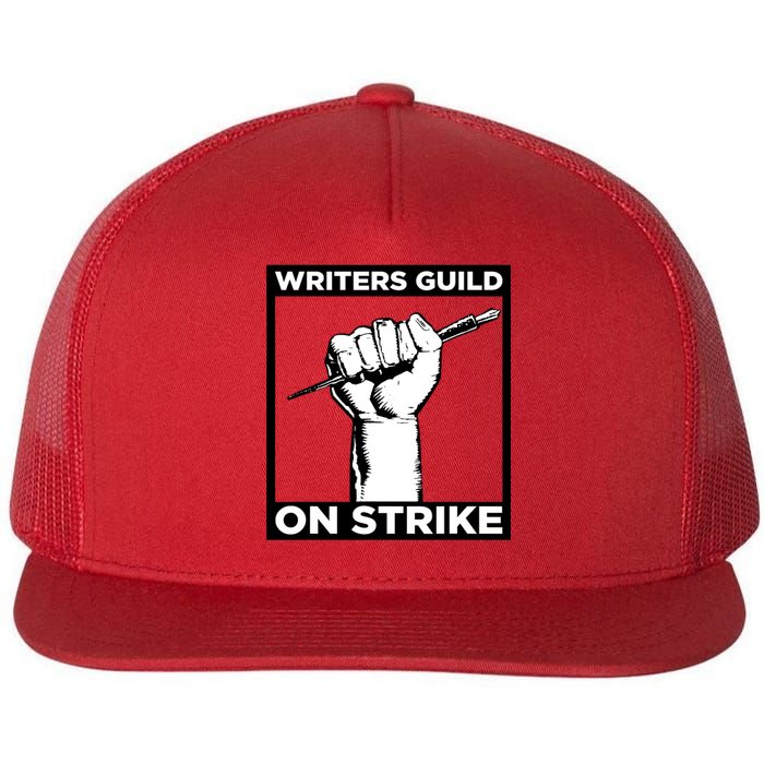 Writers Guild Of America On Strike Flat Bill Trucker Hat