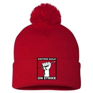 Writers Guild Of America On Strike Pom Pom 12in Knit Beanie