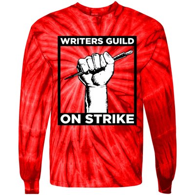 Writers Guild Of America On Strike Tie-Dye Long Sleeve Shirt