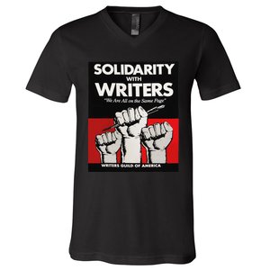 Writers Guild Of America On Strike Anti AI Chatbots WGA V-Neck T-Shirt