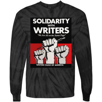 Writers Guild Of America On Strike Anti AI Chatbots WGA Tie-Dye Long Sleeve Shirt