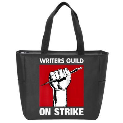 Writers Guild Of America On Strike Anti AI Chatbots WGA Zip Tote Bag