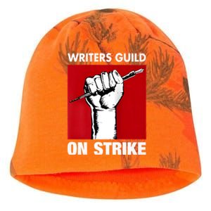 Writers Guild Of America On Strike Anti AI Chatbots WGA Kati - Camo Knit Beanie