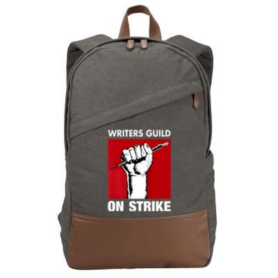 Writers Guild Of America On Strike Anti AI Chatbots WGA Cotton Canvas Backpack