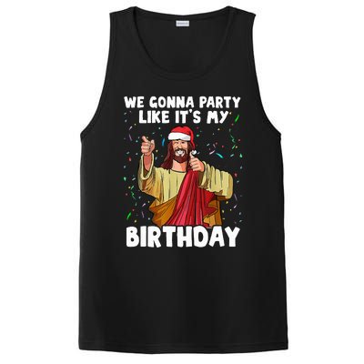 We Gonna Party Like ItS My Birthday Jesus Christmas PosiCharge Competitor Tank