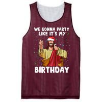 We Gonna Party Like ItS My Birthday Jesus Christmas Mesh Reversible Basketball Jersey Tank