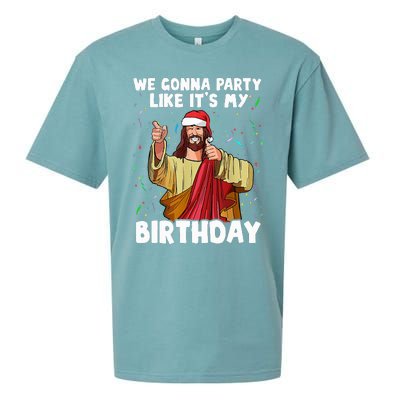 We Gonna Party Like ItS My Birthday Jesus Christmas Sueded Cloud Jersey T-Shirt