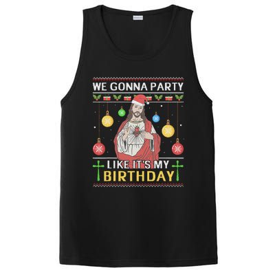 We Gonna Party Like ItS My Birthday Jesus Sweater Christmas PosiCharge Competitor Tank