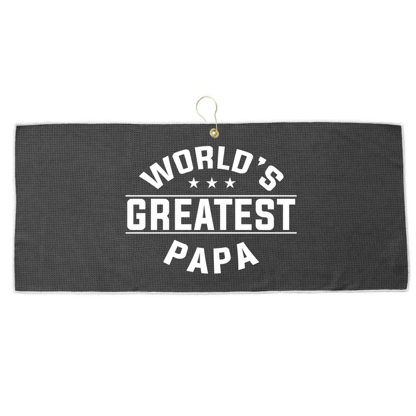 World's Greatest Papa Father's Day Gift Large Microfiber Waffle Golf Towel
