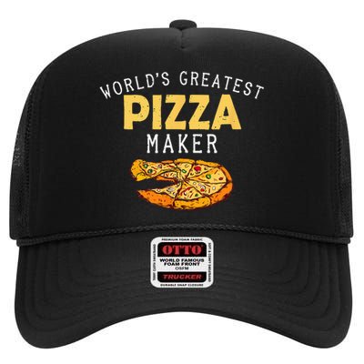 Worlds Greatest Pizza Maker High Crown Mesh Back Trucker Hat