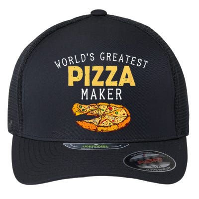 Worlds Greatest Pizza Maker Flexfit Unipanel Trucker Cap