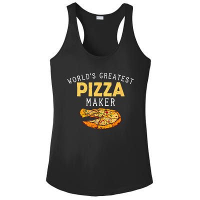 Worlds Greatest Pizza Maker Ladies PosiCharge Competitor Racerback Tank