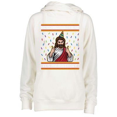 We Gonna Party Like ItS My Birthday Funny Christmas Jesus Gift Womens Funnel Neck Pullover Hood