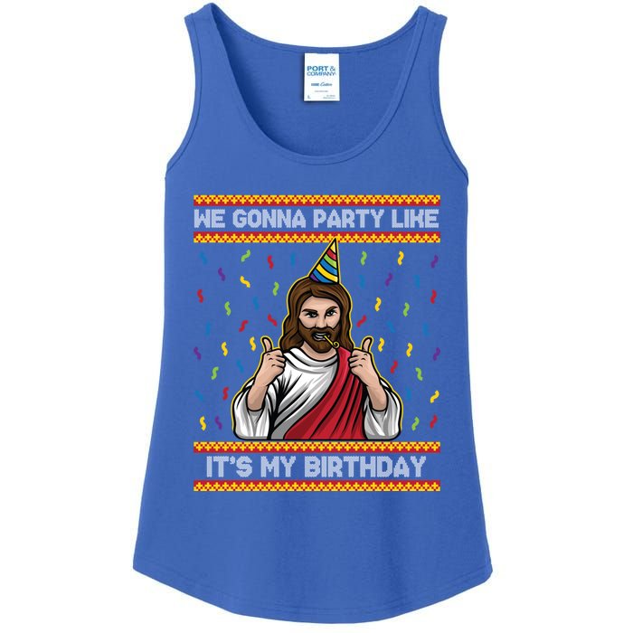 We Gonna Party Like ItS My Birthday Funny Christmas Jesus Gift Ladies Essential Tank