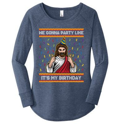 We Gonna Party Like ItS My Birthday Funny Christmas Jesus Gift Women's Perfect Tri Tunic Long Sleeve Shirt