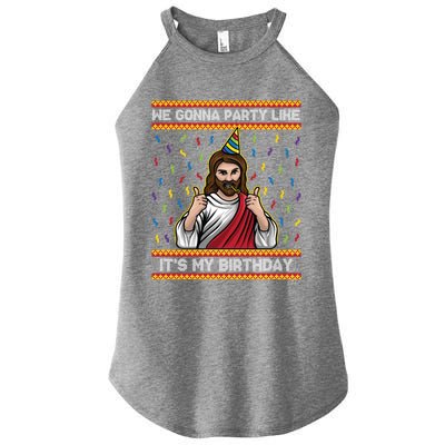 We Gonna Party Like ItS My Birthday Funny Christmas Jesus Gift Women's Perfect Tri Rocker Tank