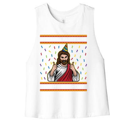 We Gonna Party Like ItS My Birthday Funny Christmas Jesus Gift Women's Racerback Cropped Tank