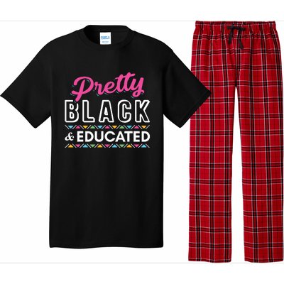 Women Gift Pretty Black And Educated Black African American Pajama Set