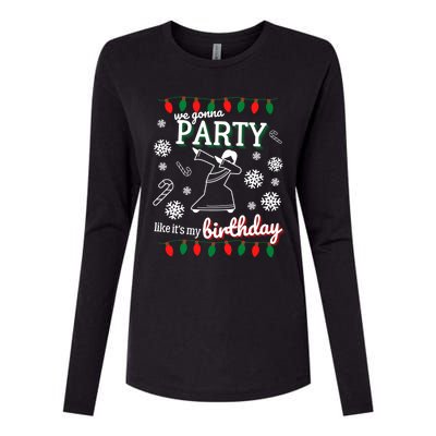 We Gonna Party Like Its My Birthday Jesus Dancing Christmas Gift Womens Cotton Relaxed Long Sleeve T-Shirt