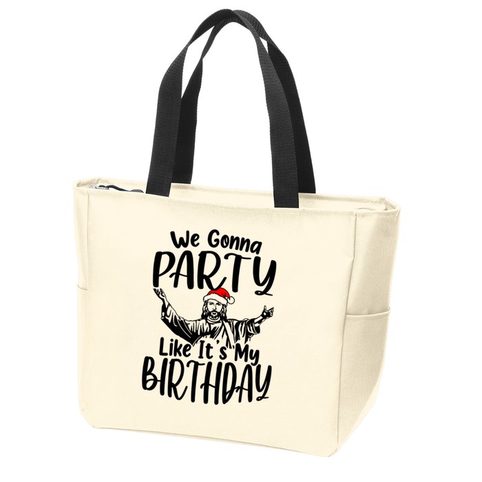 We Gonna Party Like ItS My Birthday Jesus Christmas Gift Zip Tote Bag