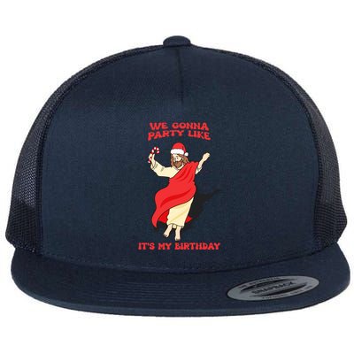 We Gonna Party Like ItS My Birthday Jesus Sweater Christmas Gift Flat Bill Trucker Hat