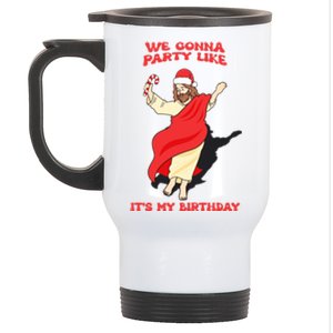 We Gonna Party Like ItS My Birthday Jesus Sweater Christmas Gift Stainless Steel Travel Mug