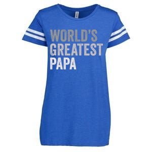 Worlds Greatest Papa Funny Best Dad Father Family Funny Gift Enza Ladies Jersey Football T-Shirt